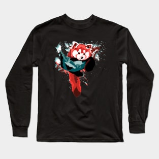 Bright Red Panda in a Tree Long Sleeve T-Shirt